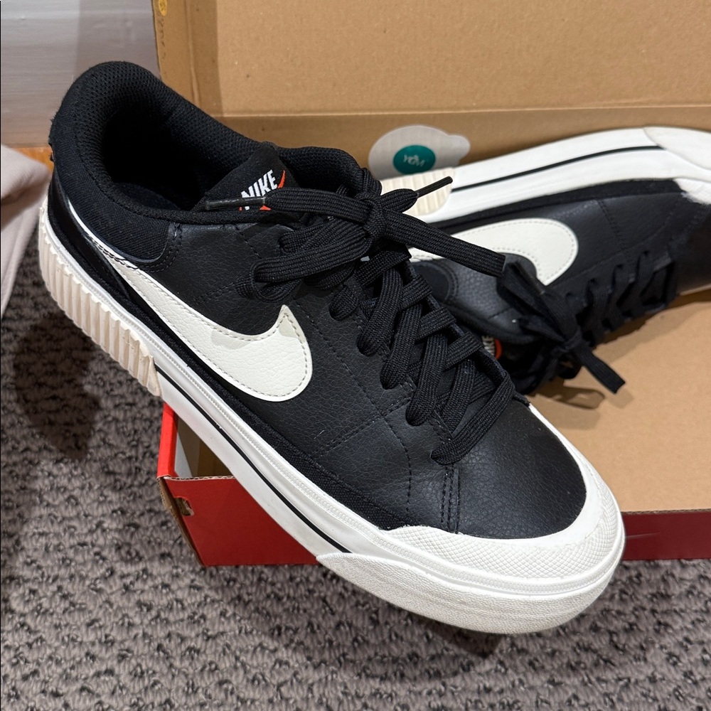 NikeBlack and White Sneakers Court Legacy Lift Black - Picture 2 of 7